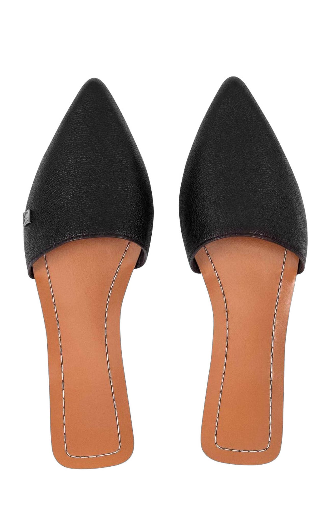 Togas Grace Women's Leather Slippers, Alternate, color, Black