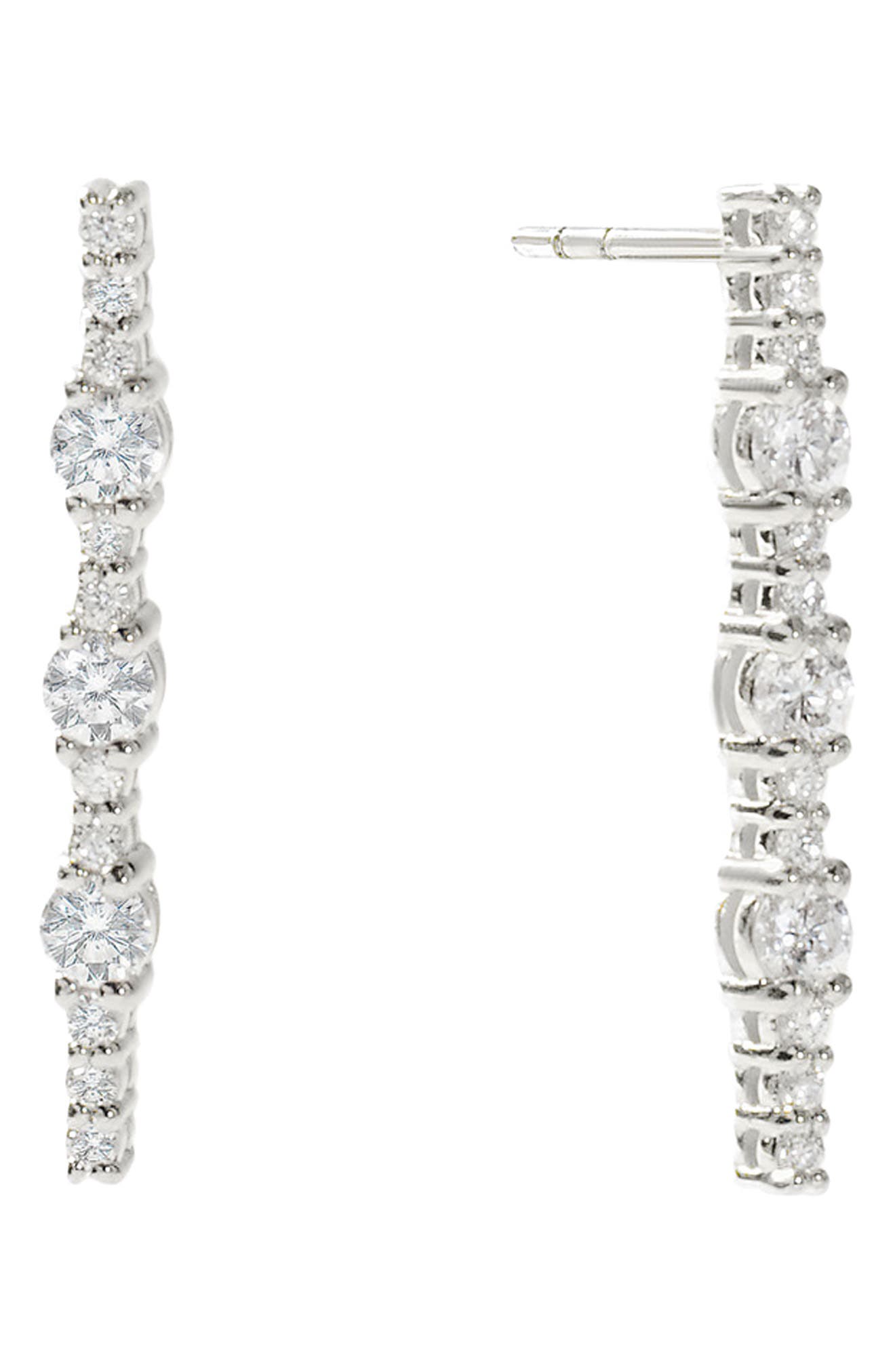LANA Diamond Linear Drop Earrings