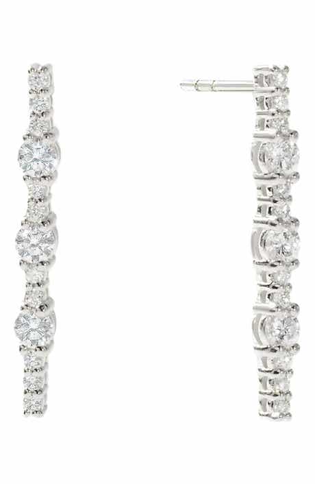 LANA Diamond Linear Drop Earrings