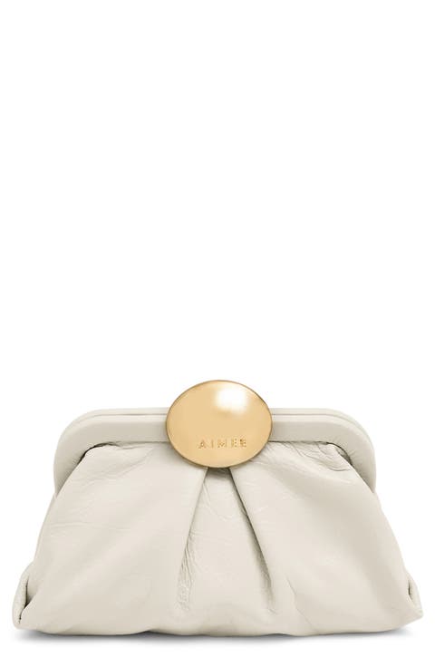 Mini Full Circle Leather Frame Crossbody Clutch