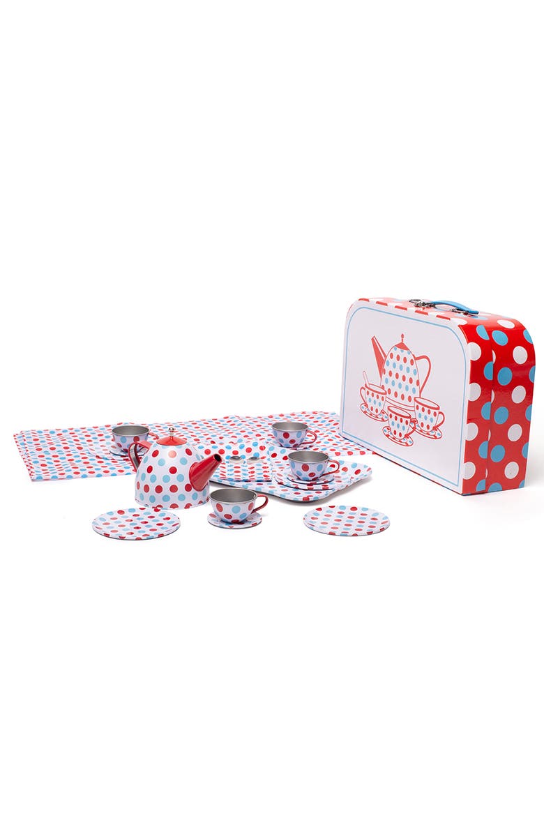 Bigjigs Toys Spotted Tea Set in a Case, Alternate, color, 