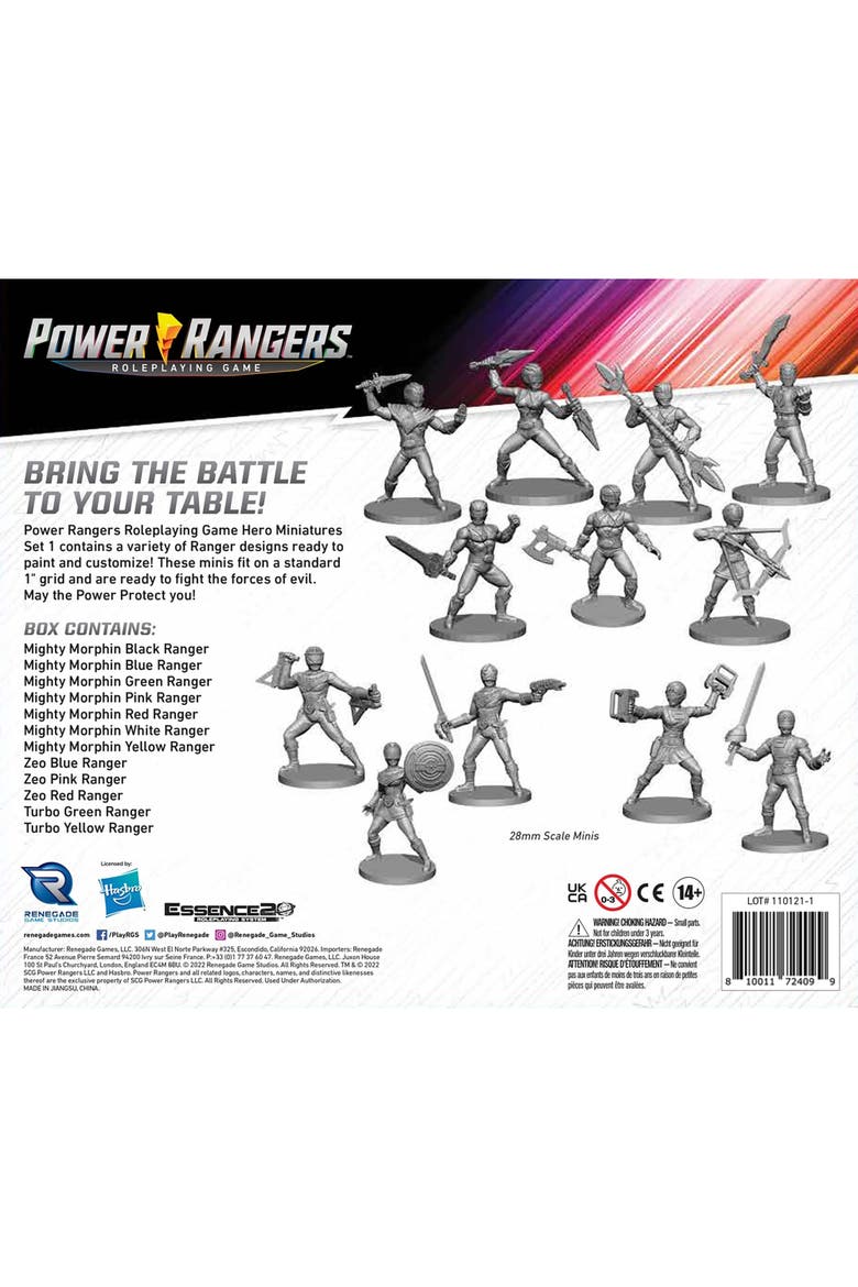 Power Rangers Roleplaying Game Hero Miniatures Set 12pc, Alternate, color, Multicolored