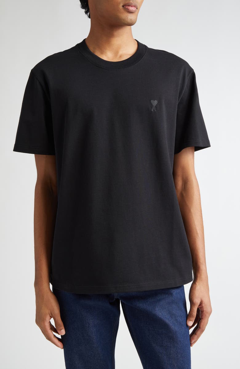 AMI PARIS Ami de Coeur Cotton T-Shirt, Main, color, Black