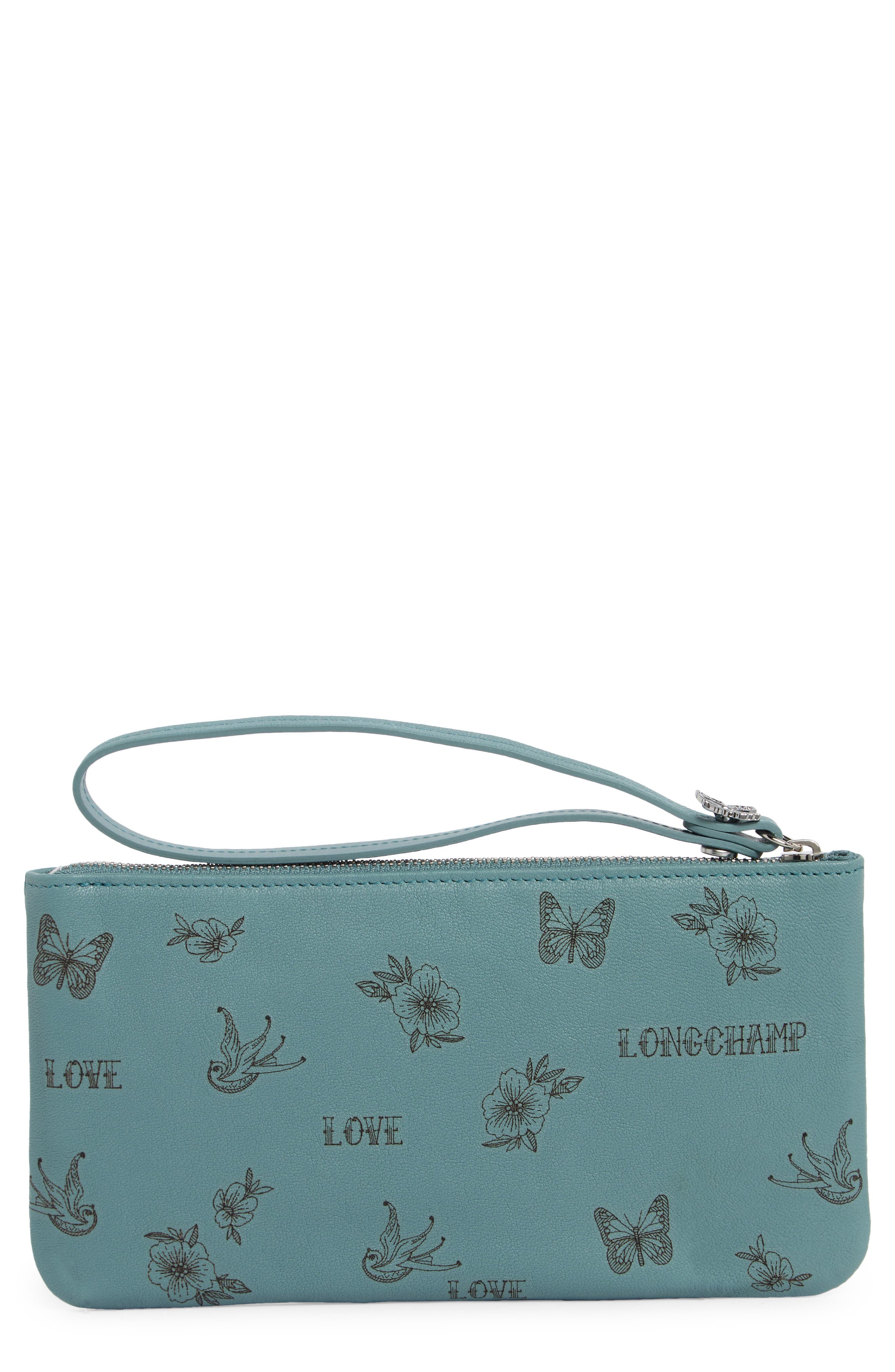 Longchamp Le Pliage Cuir Tattoo Wristlet