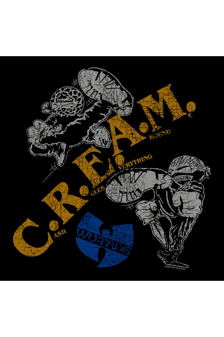 Men's Wu-Tang Clan Cream Kicks Distressed Logo  Graphic T-Shirt, Alternate, color, Black