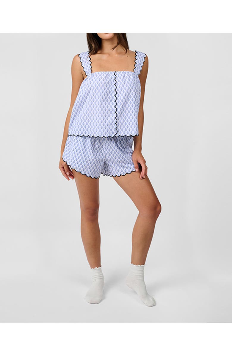 WeWoreWhat Scallop Button Front Tank Top, Alternate, color, Baby Blue Multi