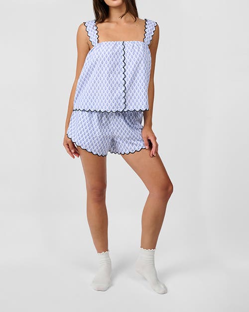 Weworewhat Scallop Button Front Tank Top In Blue