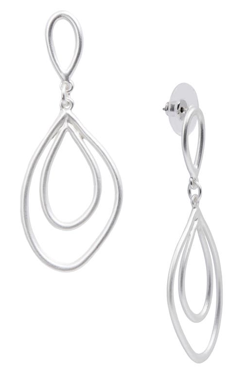 Saachi Double Oval Dangle Drop Earrings In Silver