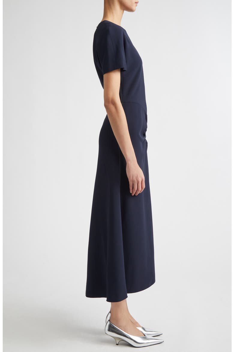 Gathered Detail Jersey Midi Dress, Alternate, color, NAVY