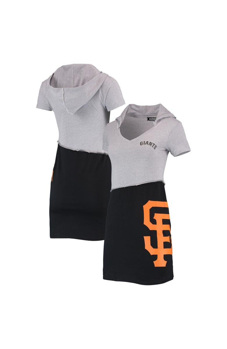 REFRIED APPAREL Women's Refried Apparel Heathered Gray/Black San Francisco Giants Hoodie Dress, Main, color, Gray