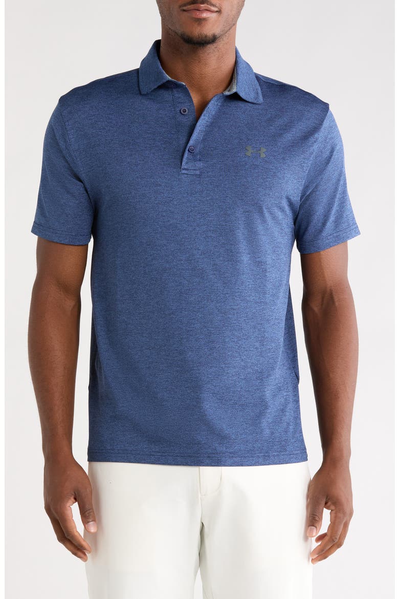 Playoff 2.0 Heather Performance Polo, Main, color, 410 MIDNIGHT NAVY