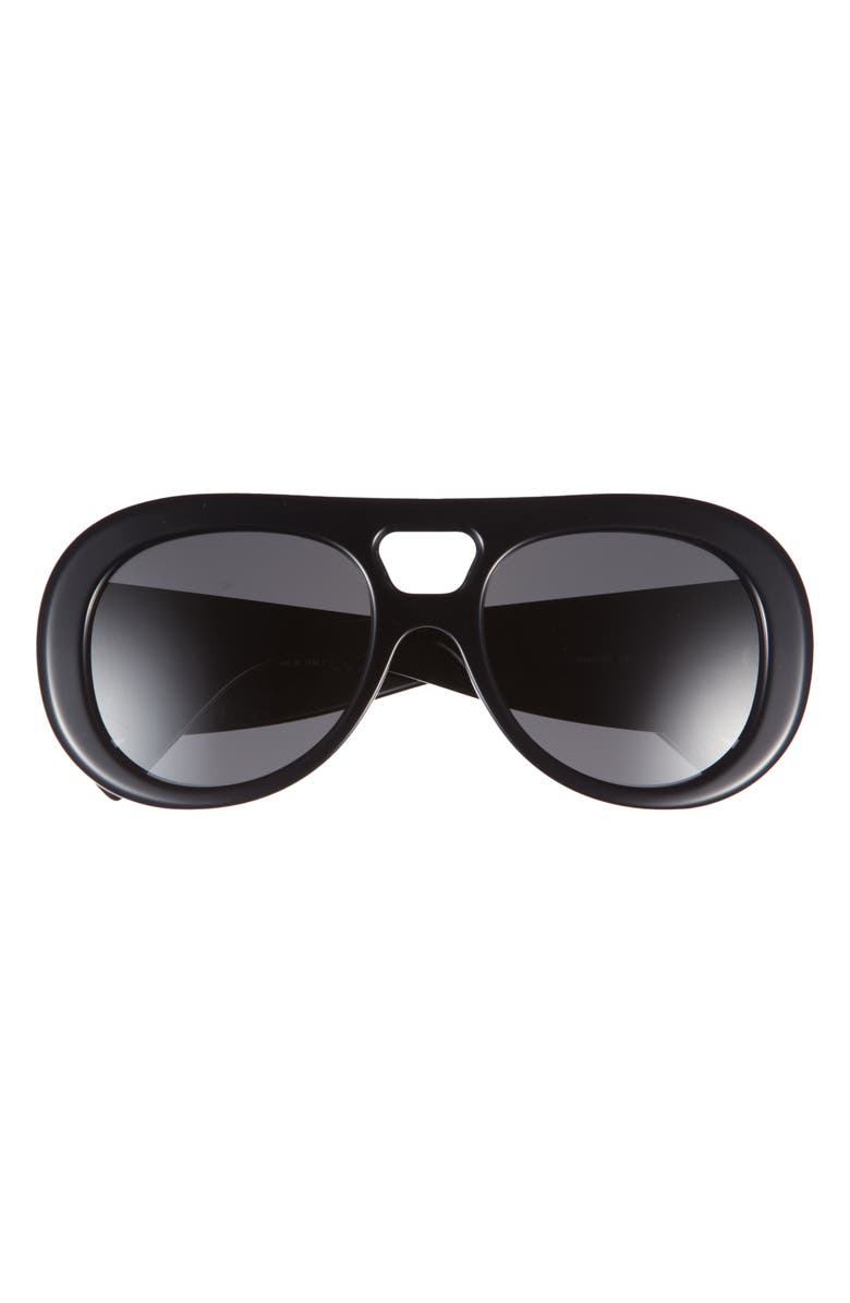Givenchy Bold 53mm Gradient Round Sunglasses, Main, color, Shiny Black / Smoke
