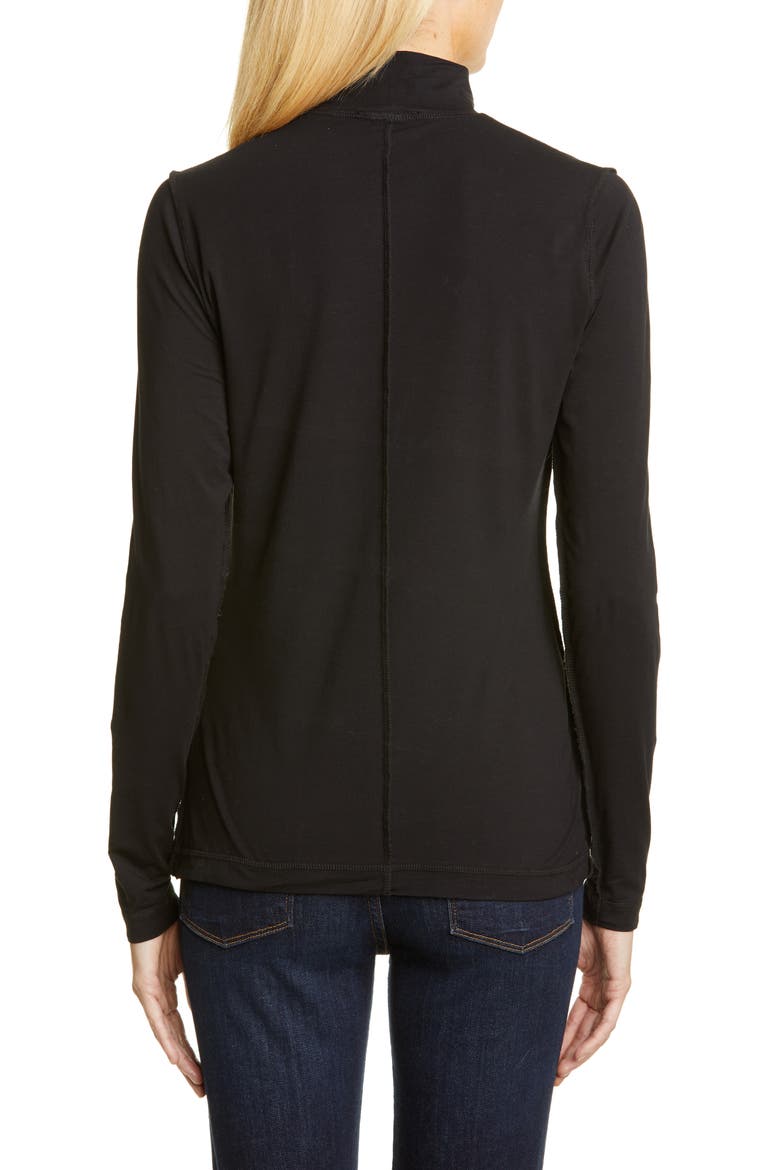 Lightweight Jersey Turtleneck, Alternate, color, BLACK
