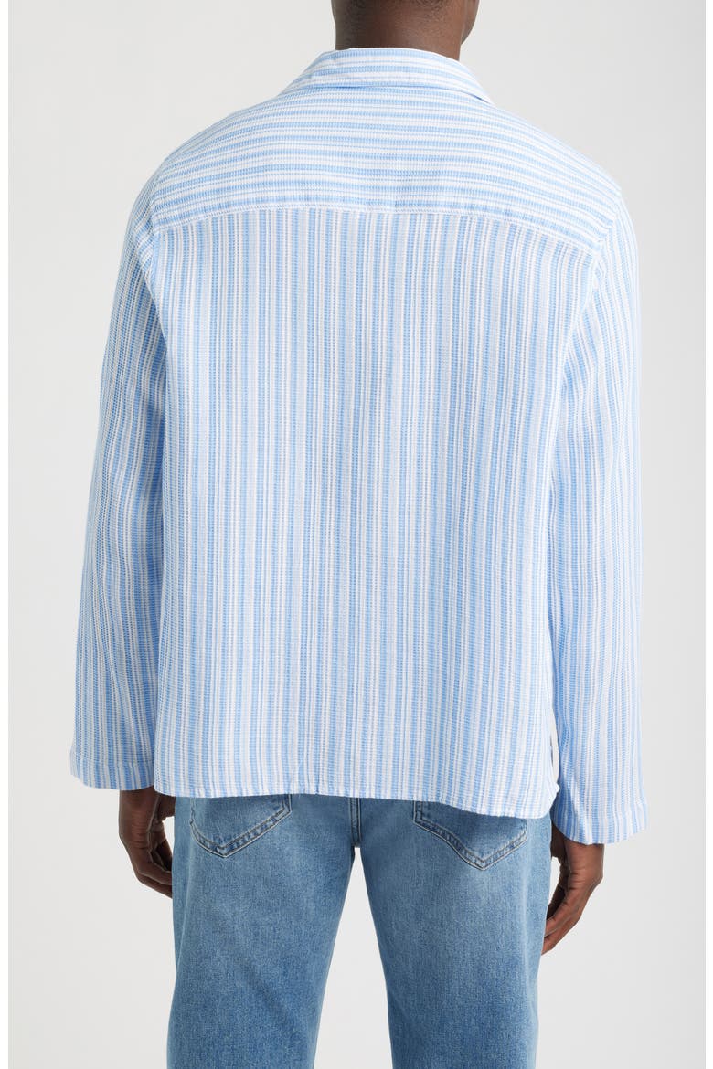 Corey Twisted Stripe Long Sleeve Cotton Camp Shirt, Alternate, color, SKY BLUE