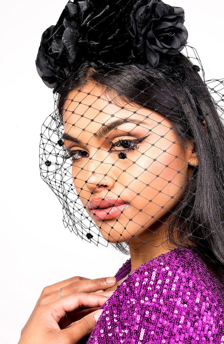 KAT AND CLARESE Flower Crown Veil Headband, Alternate, color, 