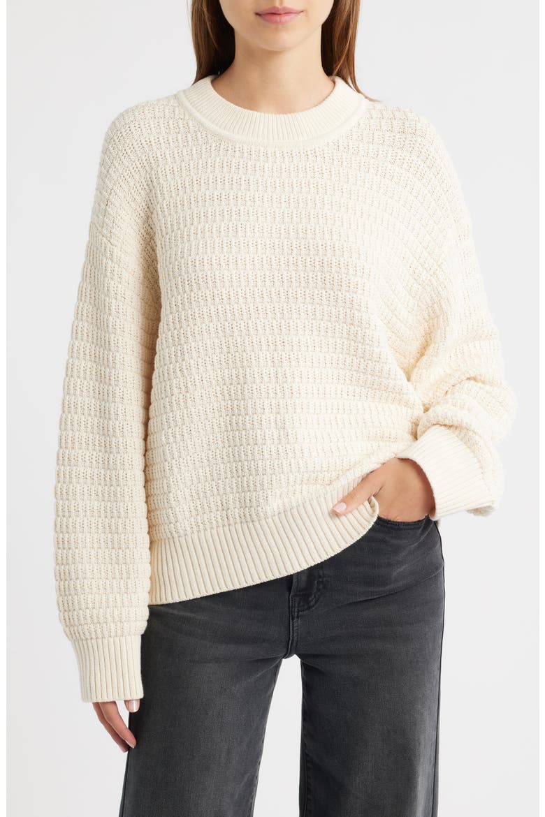 Collie Organic Cotton Crewneck Sweater, Main, color, GOSSAMER