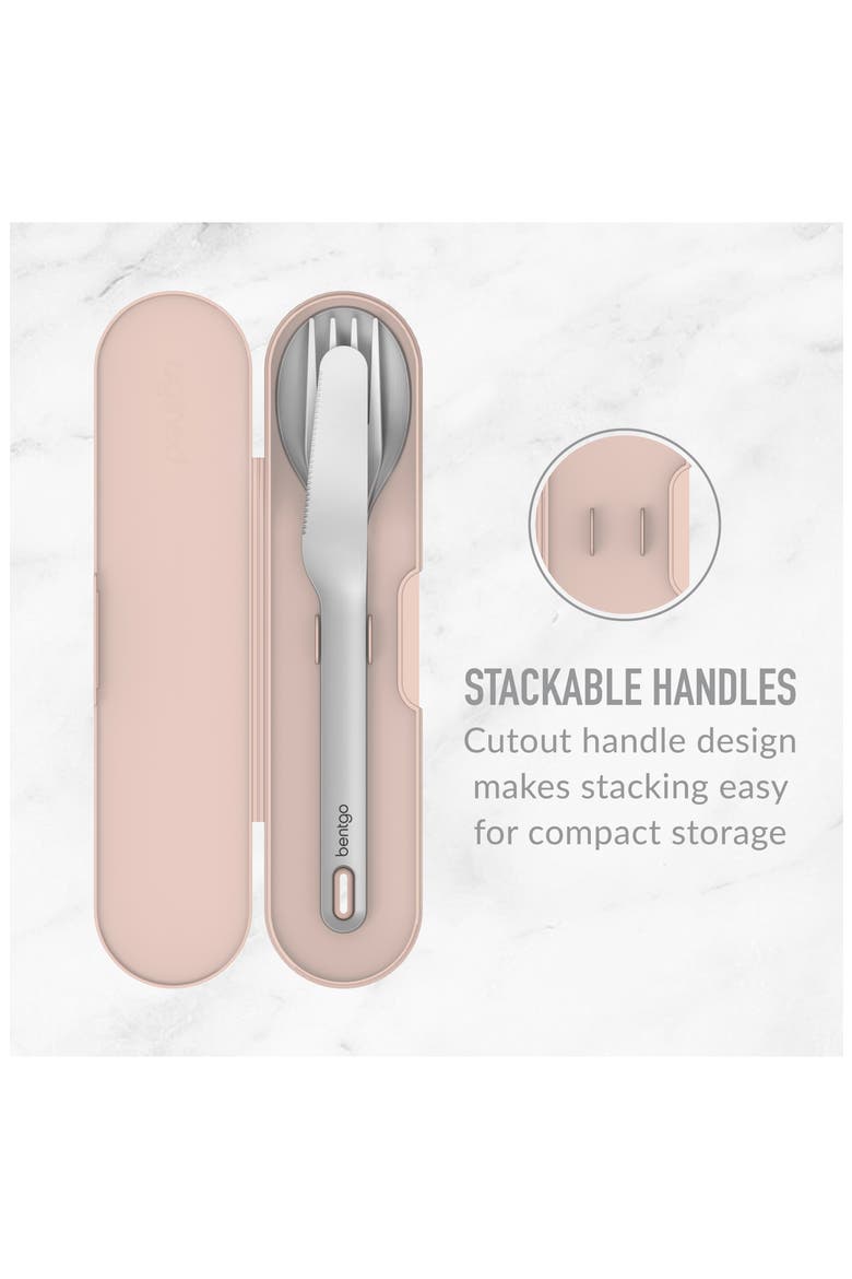 Stainless Steel Travel Utensil Set - Carbon, Alternate, color, GOLD