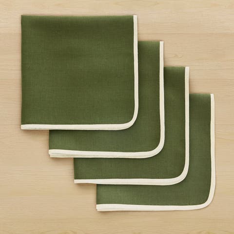 Linen Dinner Napkins Set of 4, 20 x 20 Inch for Dining Table, Holiday and Everyday Table Decor - Kensington
