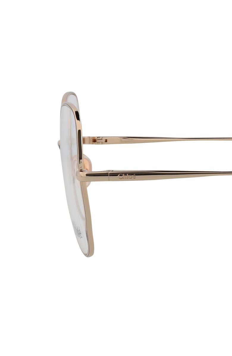 Chloé Core 56mm Cat Eye Optical Glasses, Alternate, color, Gold Gold Transparent