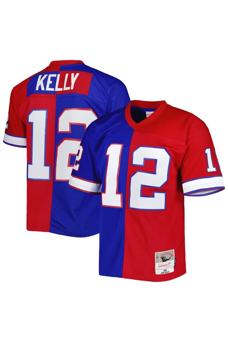 Men's Mitchell & Ness Jim Kelly Royal/Red Buffalo Bills 1990 Split Legacy Replica Jersey, Main, color, Royal