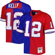 Mitchell & Ness Men's Mitchell & Ness Jim Kelly Royal/Red Buffalo Bills 1990 Split Legacy Replica Jersey