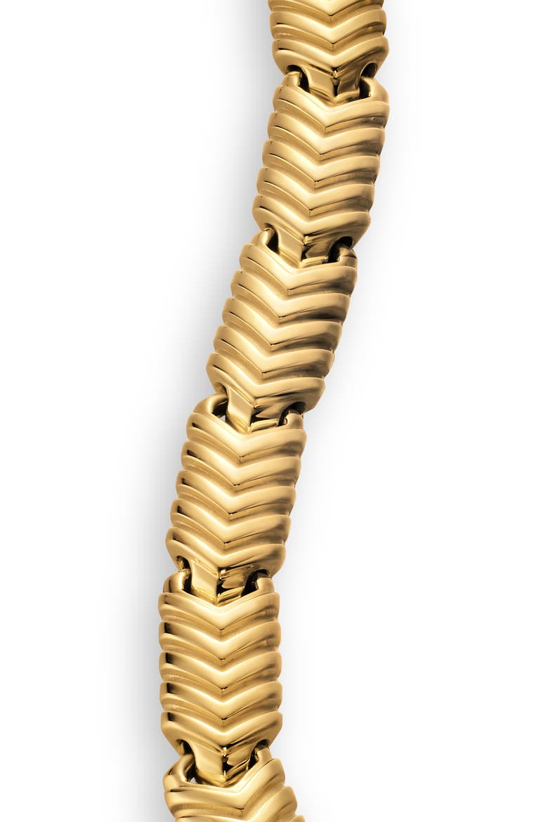 Chevron Link Bracelet in 18K Yellow Gold, Alternate, color, GOLD