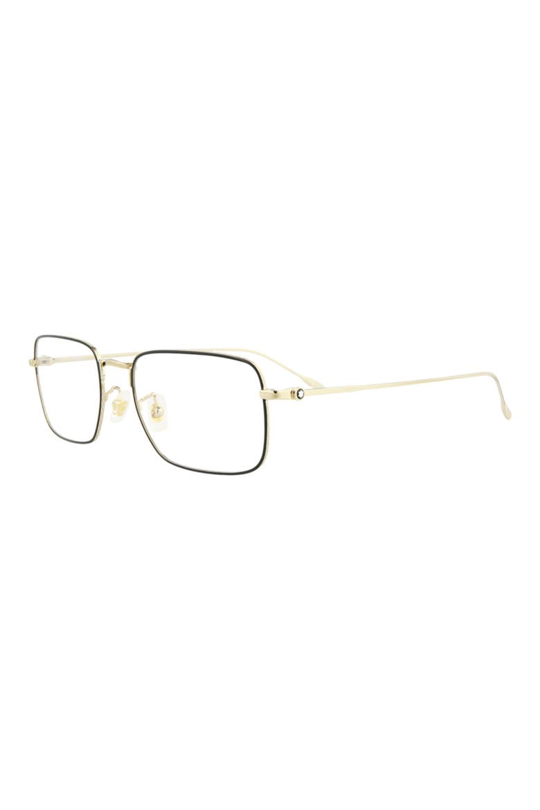 56mm Square Optical Glasses, Alternate, color, GOLD TRANSPARENT