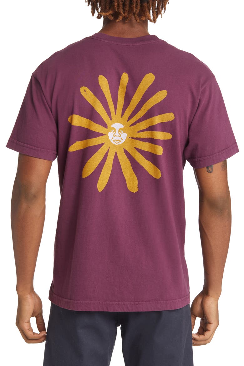 Men's Flower Icon Organic Cotton Graphic Tee, Alternate, color, BEETROOT