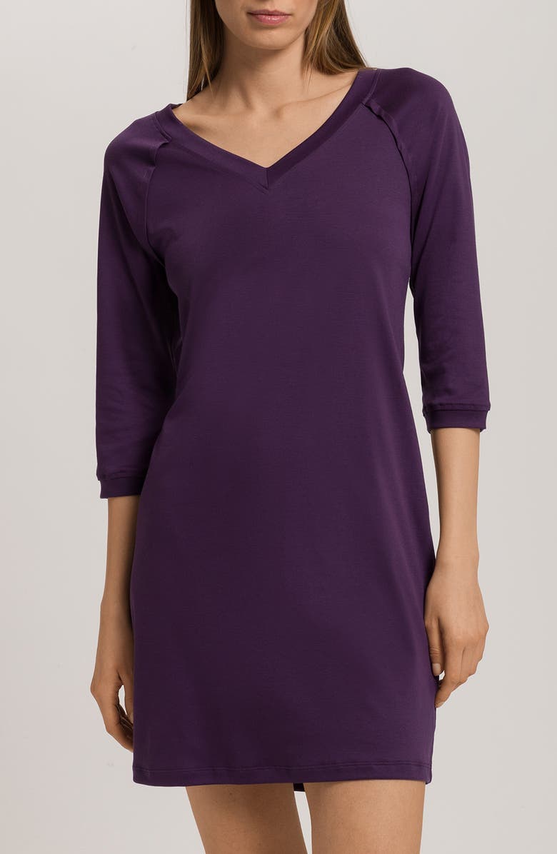 Hanro Pure Essence Nightgown, Main, color, Amethyst