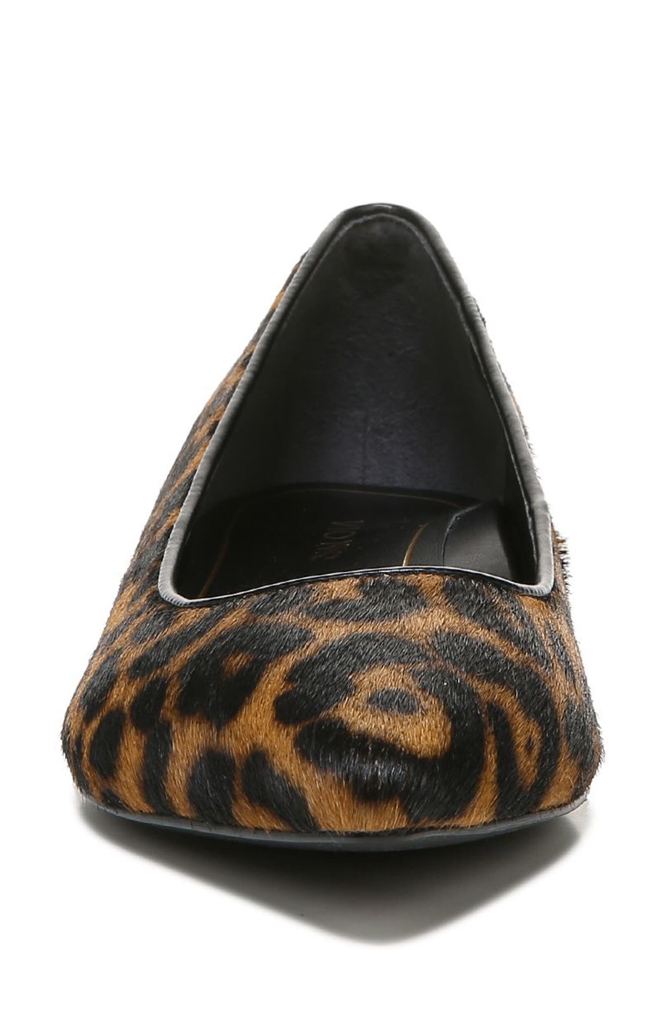 Lena Pointed Toe Flat, Alternate, color, TAN LEOPARD CALF HAIR