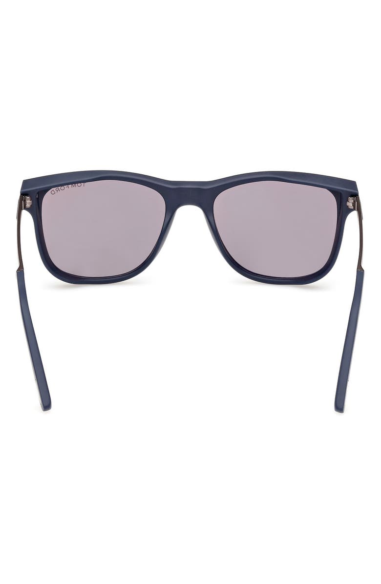 TOM FORD 53mm Square Sunglasses, Alternate, color, Navy Blue Gunmetal / T Logo