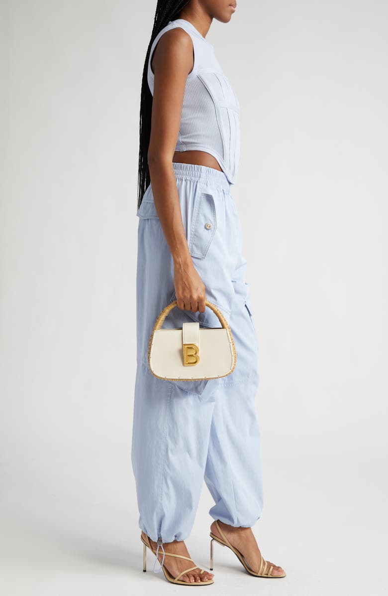 Brandon Blackwood Elyse Leather & Rattan Top Handle Bag, Alternate, color,