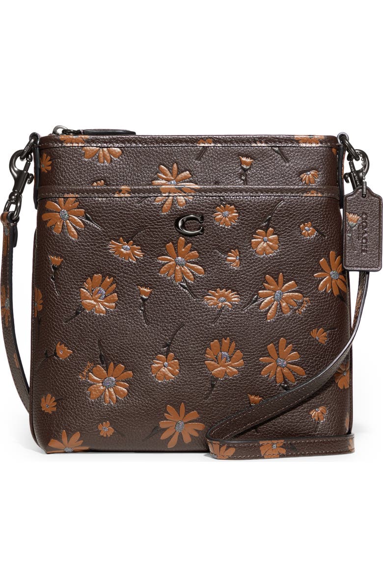 COACH Kitt Floral Pebble Leather Crossbody Bag, Main, color,