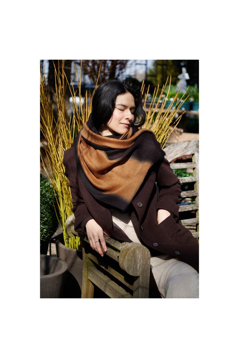 Iris Cashmere Merino Handwoven Scarf, Alternate, color, Iris Brown
