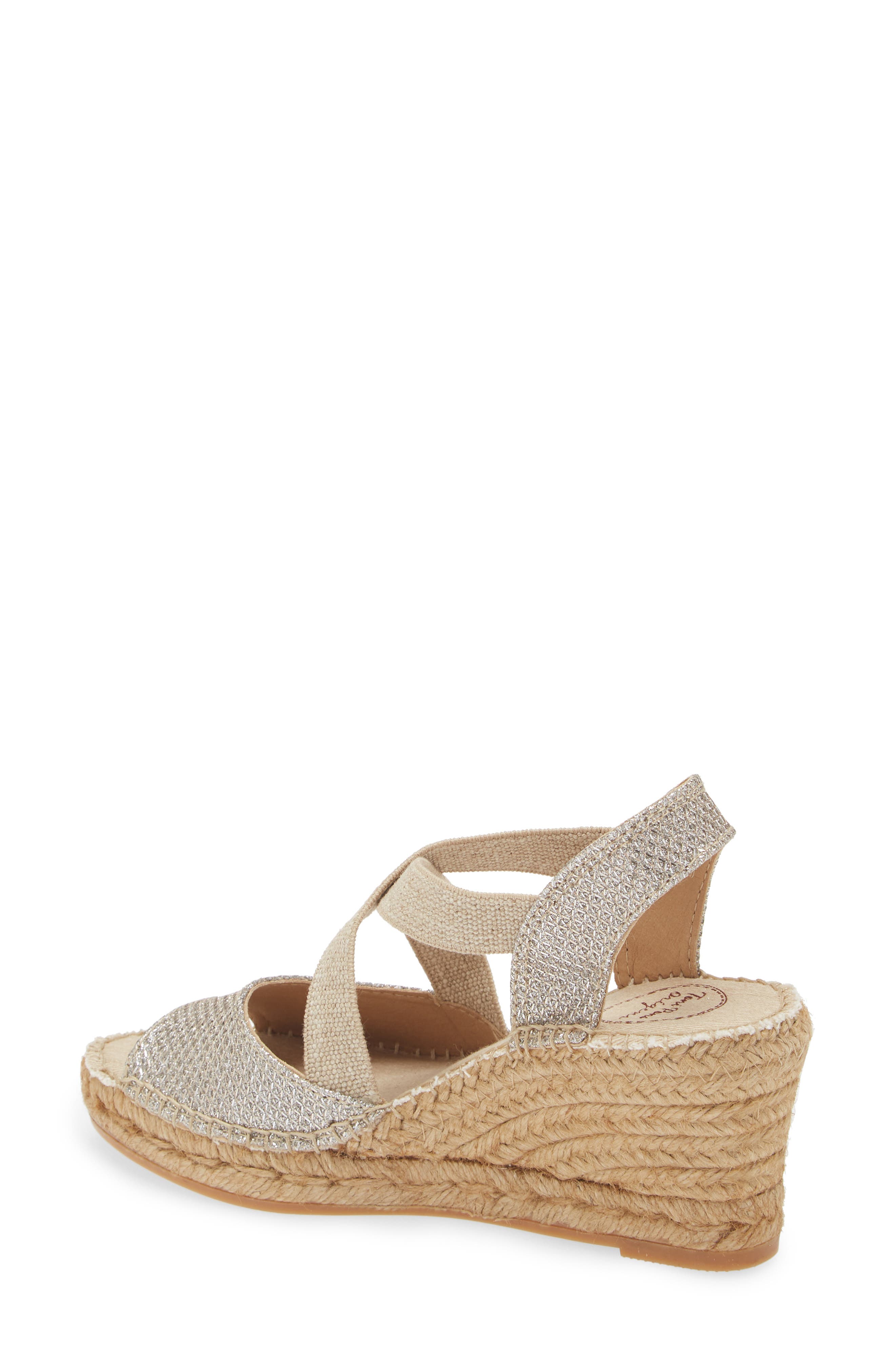 Toni Pons Sol Wedge Espadrille Sandal, Alternate, color, Platinum