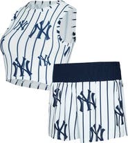 CONCEPTS SPORT Women's Concepts Sport White New York Yankees Pinstripe Record Tank & Short Set
