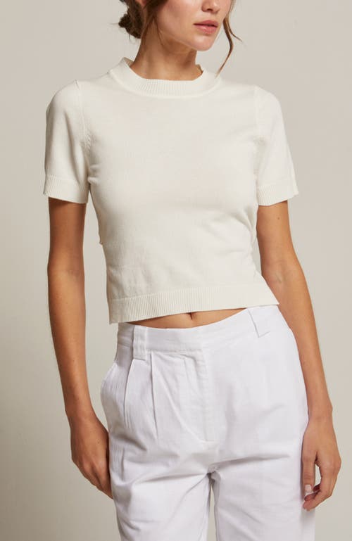 Crescent Tie Back Knit Top In Neutral