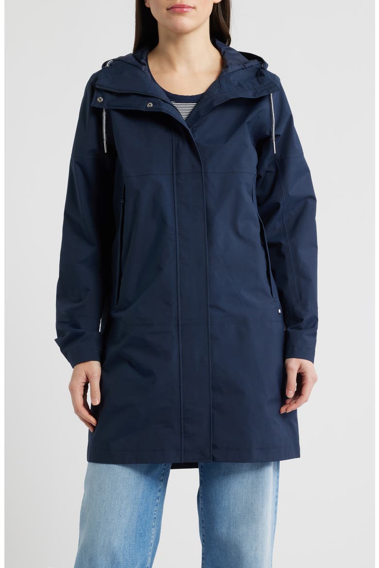 Koster Waterproof Hooded Raincoat, Main, color, NAVY