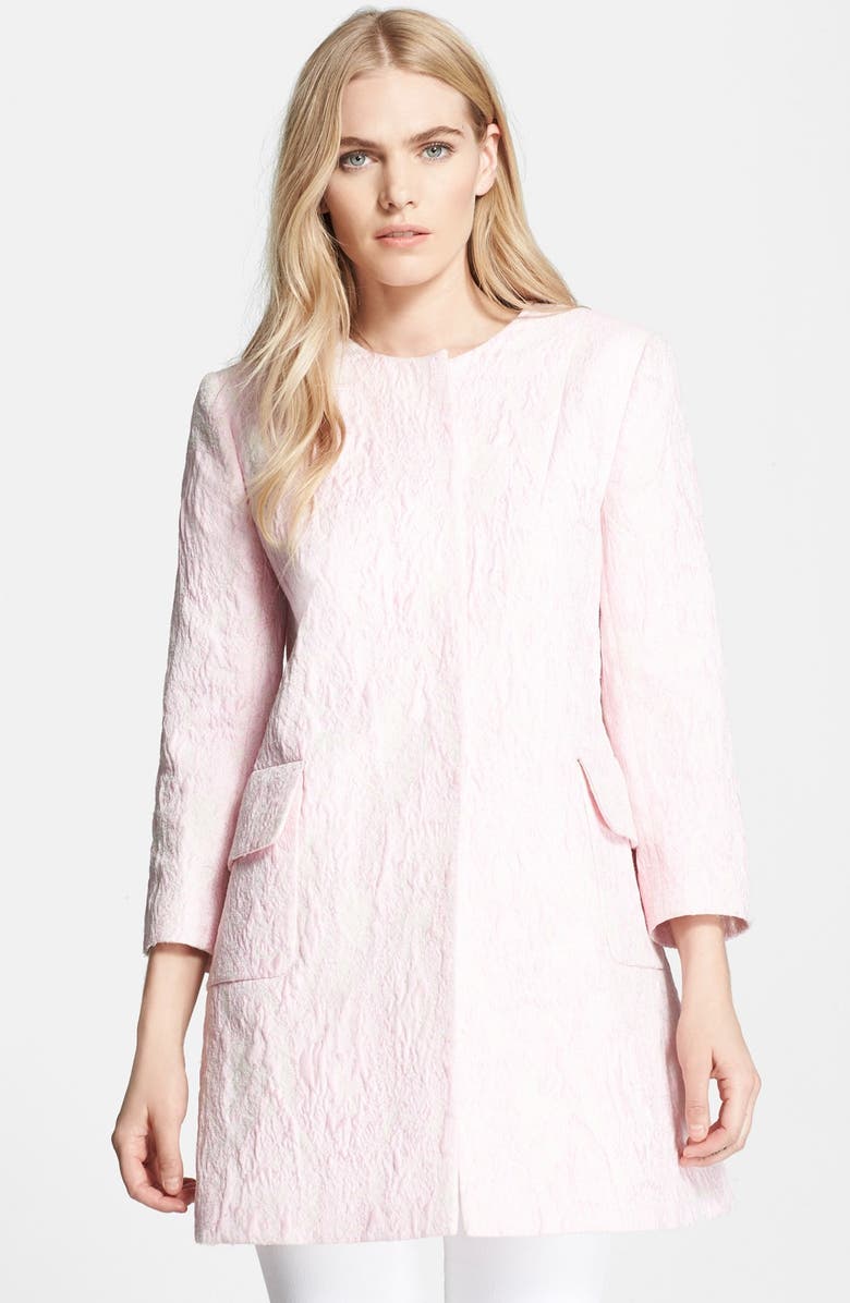 Helene Berman Collarless Textured Coat, Main, color,