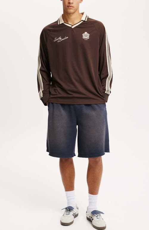 Shop Cotton On Super Baggy Fleece Short In Dark Navy - Spray