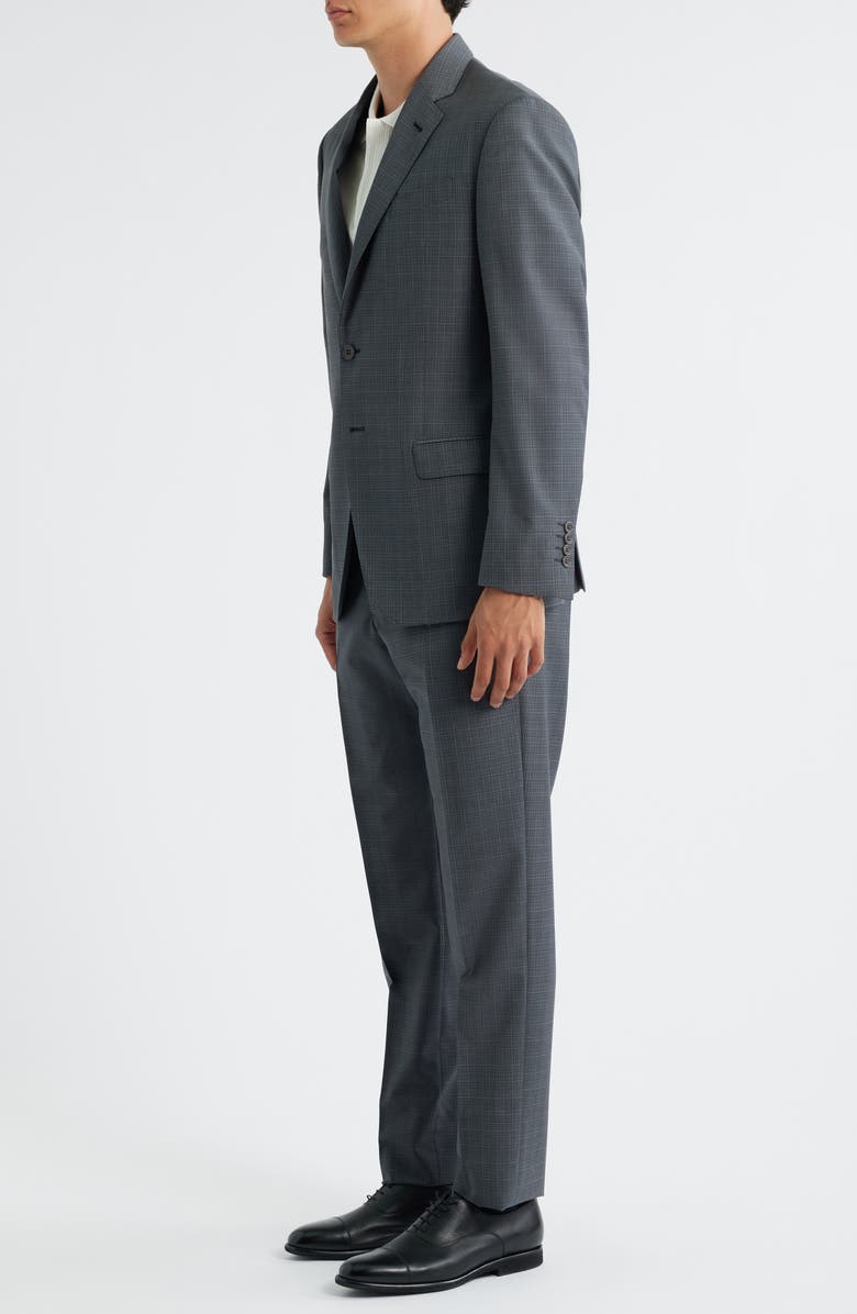 Emporio Armani Grey Microcheck Wool Suit, Alternate, color, Solid Medium Grey
