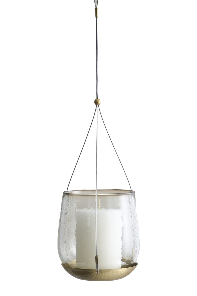 Pebbled Hanging Lantern, Main, color, Clear
