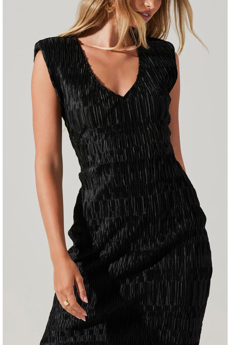 Nyah Ruched Velvet Dress, Alternate, color, BLACK