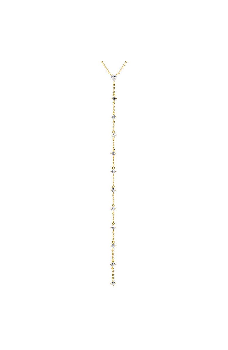 BY ADINA EDEN CZ Teardrop Drop Lariat Necklace, Main, color, Gold