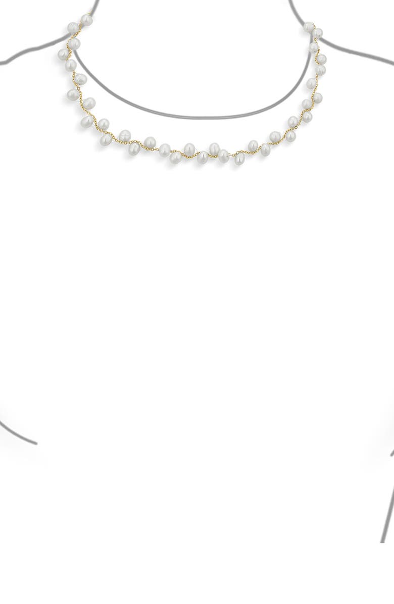 BLING JEWELRY 5-5.5mm Cultured Freshwater Pearl Cluster Necklace, Alternate, color, White