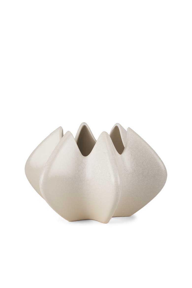 Ulrich Sculptural Glazed Ceramic Vase, Main, color, Cream