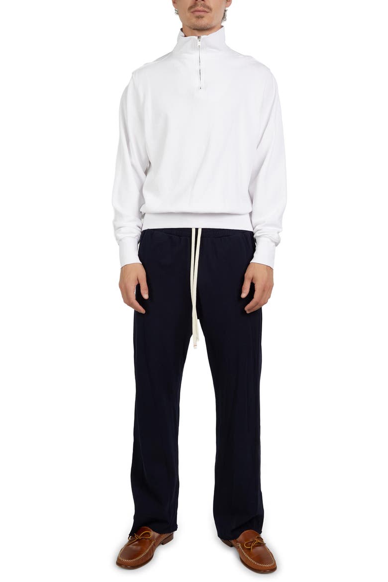Pique Banded Half Zip Yacht Pullover, Alternate, color, White