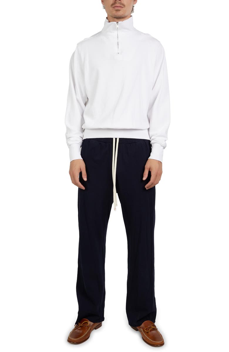 Les Tien Pique Banded Half Zip Yacht Pullover, Alternate, color, White