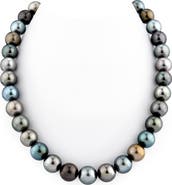 The Pearl Source 11-12mm Tahitian South Sea Multicolor Pearl Necklace