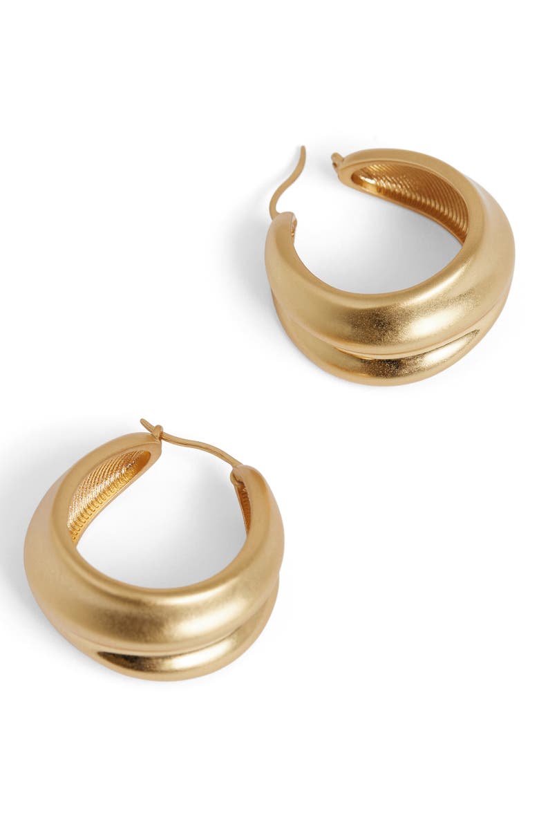 Reiss Sophie Sculptural Hoop Earrings, Alternate, color, Gold Tone